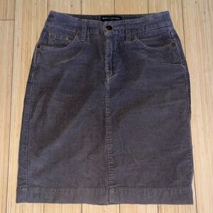 Banana Republic Womens Brown Corduroy Skirt Size 0 Straight Knee Length